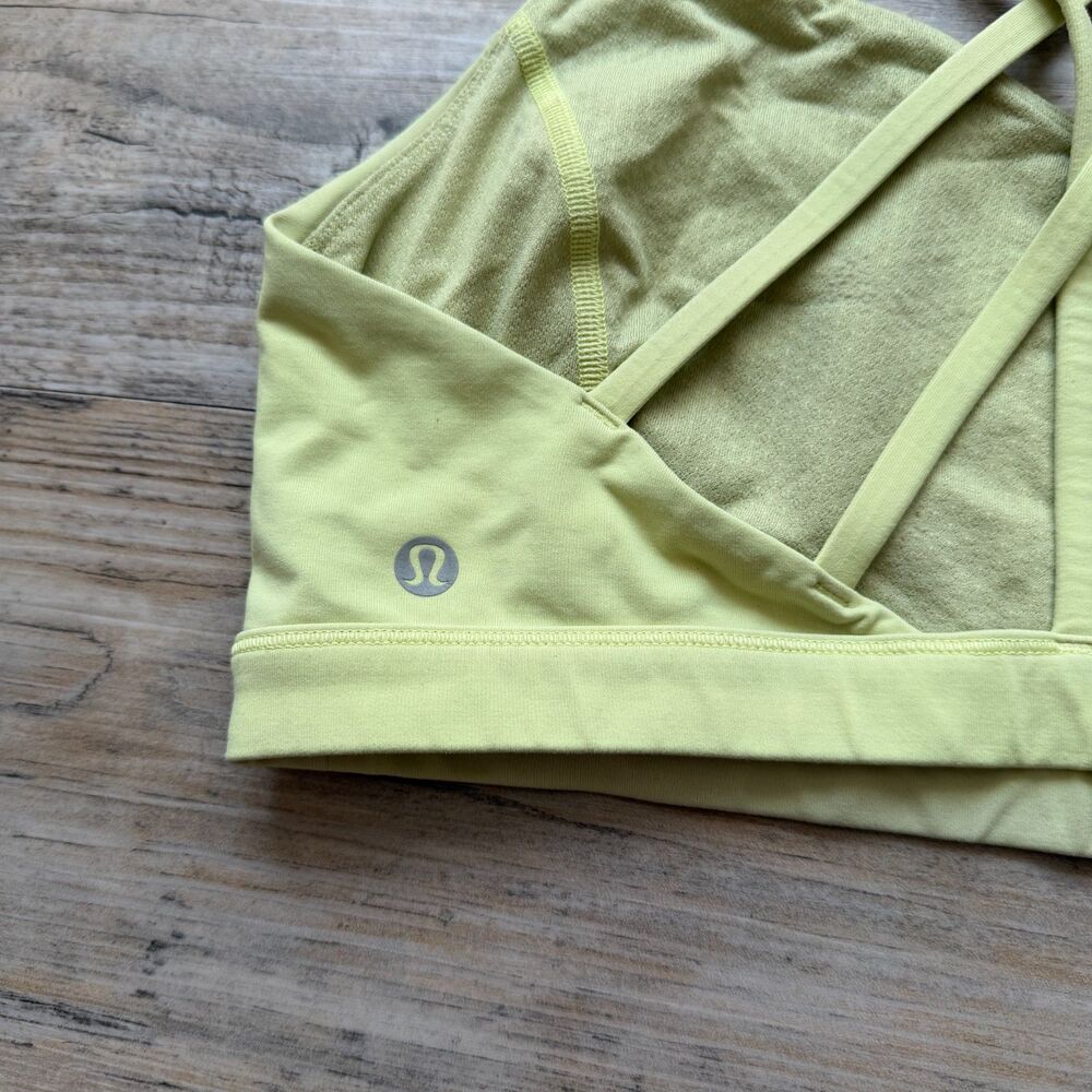Lululemon Free To Be Serene Bra Light Support C/D Cup Lemon Vibe Size 8 Medium - Picture 5 of 7